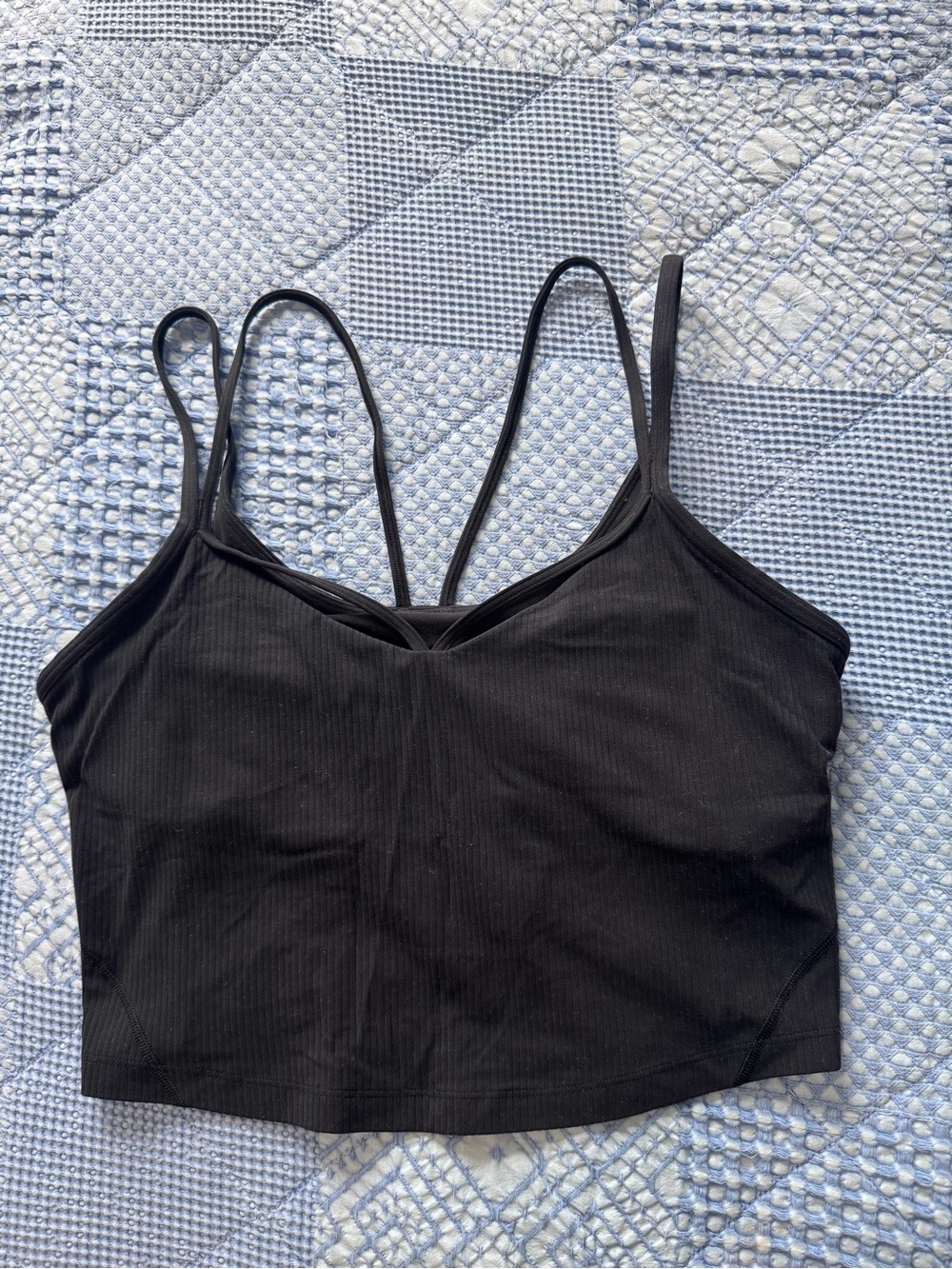 Lululemon Black Strappy Ribbed Sports Bra Tank Top - Picture 3 of 3